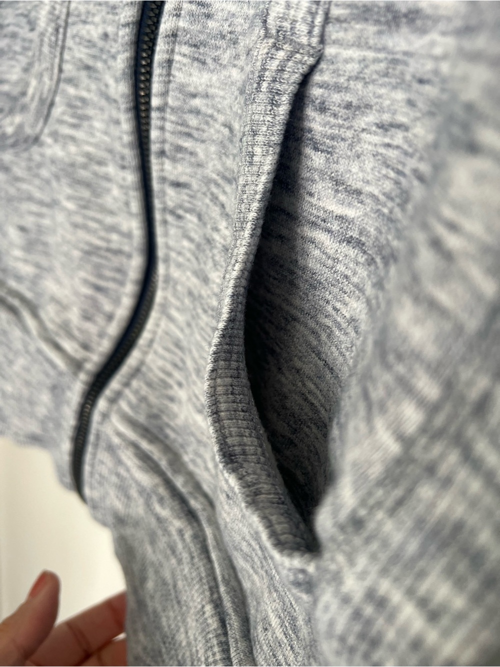 LULULEMON Scuba Full Zip Fitted Hoodie Heathered Navy Size 4 Estimated - Picture 6 of 12
